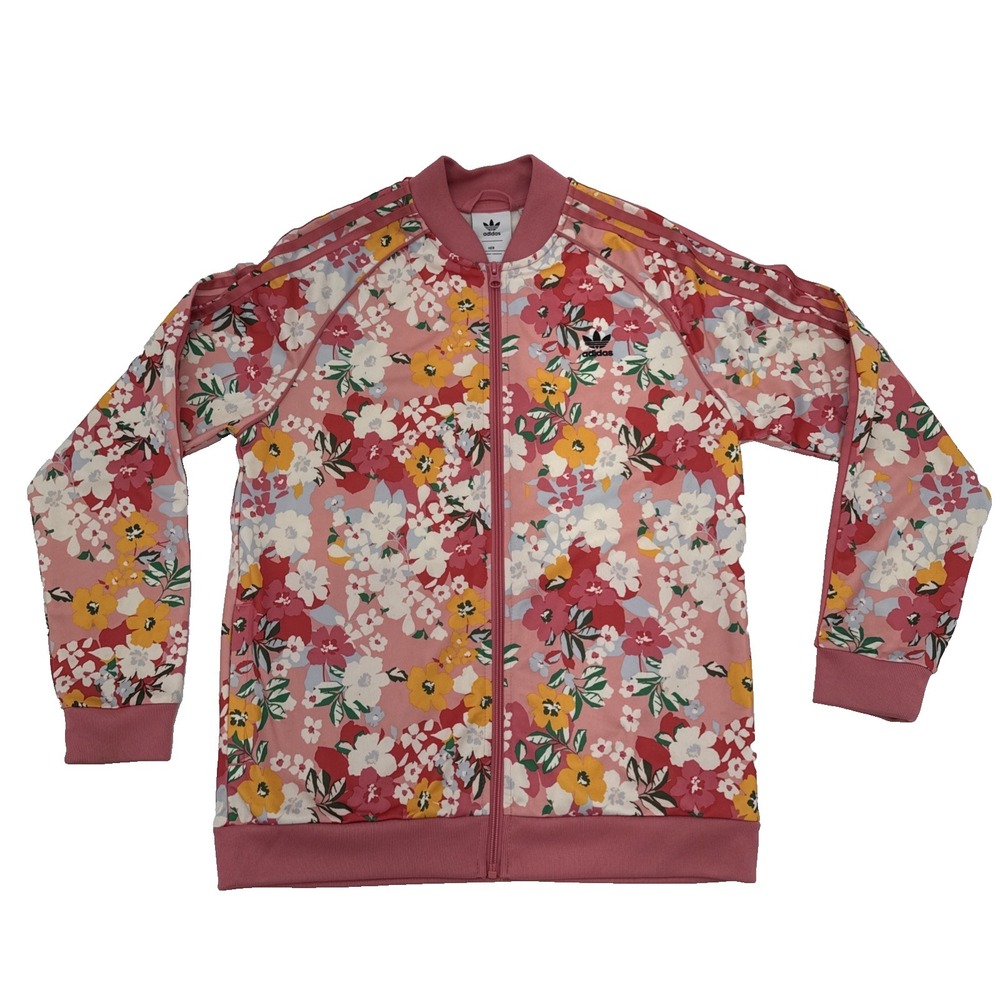 Adidas Her Studio London SST Floral Track Jacket Pink Teen XL fairy preppy
